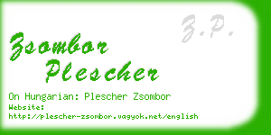 zsombor plescher business card